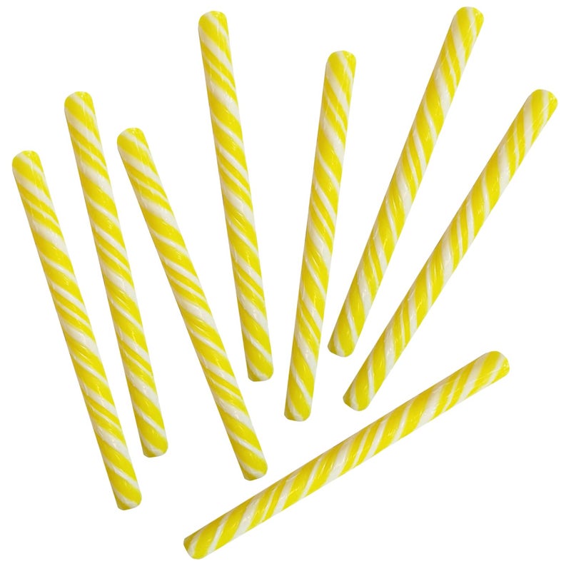 Fruidles Swirl Candy Cane Sticks Suckers, Old-Fashioned Multicolored Lemon Flavor, Individually Wrapped, 5.5" Inch, Net WT 10.17 oz (288g), 24-Pack - 0.42oz (12g) Pieces (Yellow) - Image 3